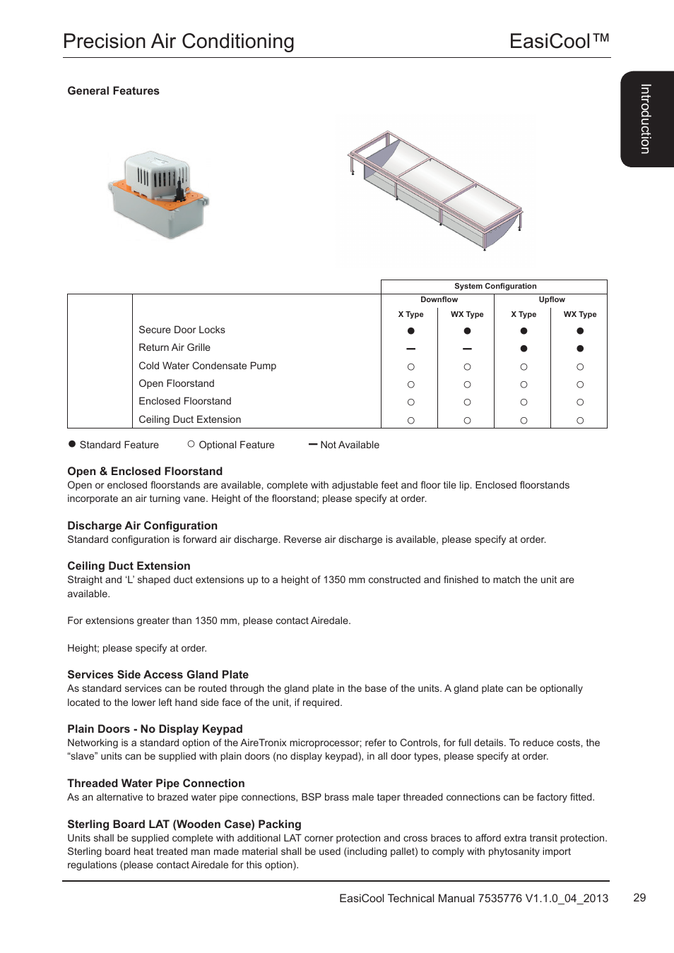 General features, Easicool™ precision air conditioning | Airedale EasiCool 6kW  64kW User Manual | Page 29 / 196