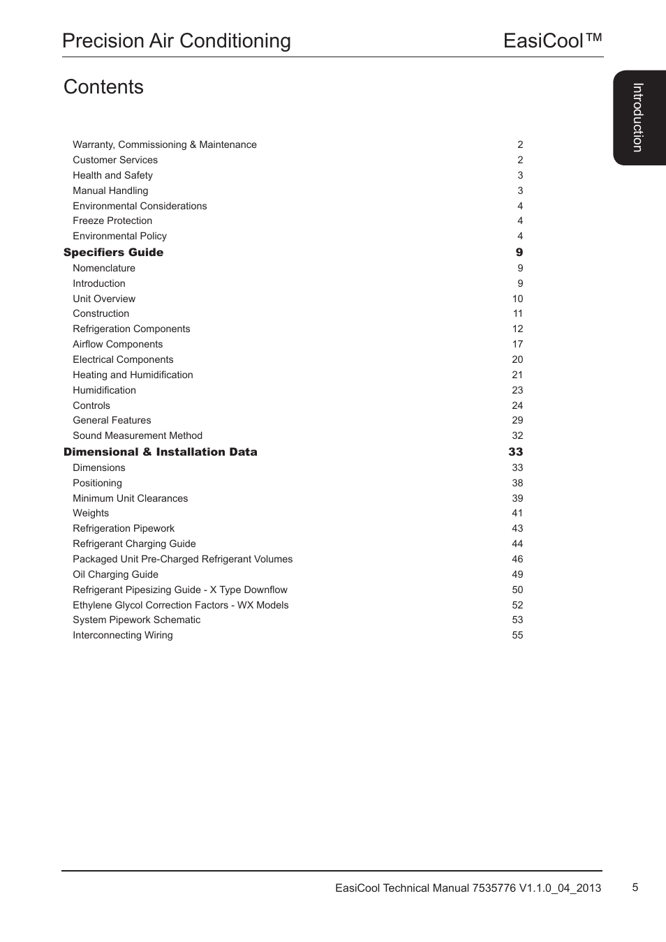Airedale EasiCool 6kW  64kW User Manual | Page 5 / 196