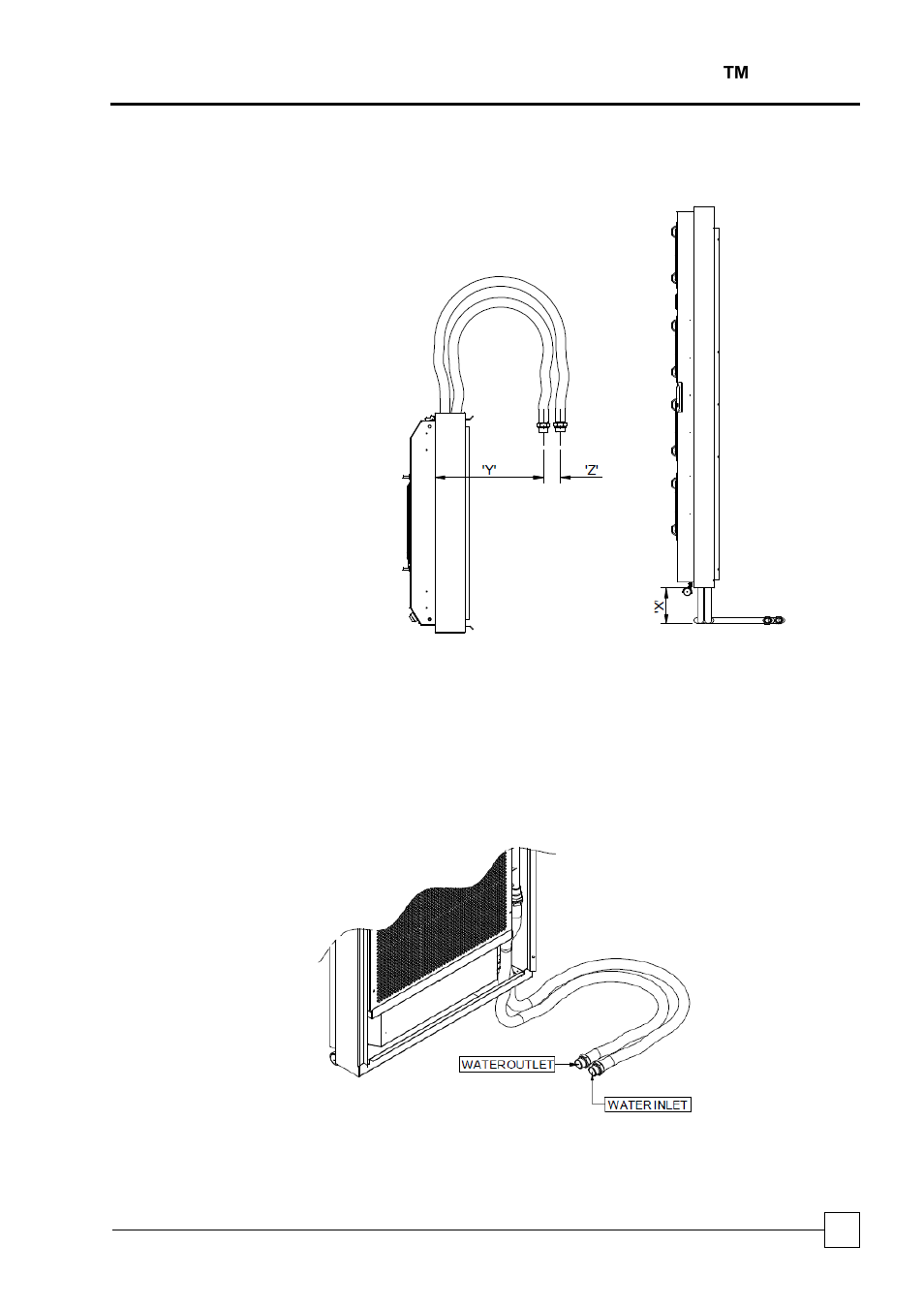 Flexible water connection, Pipework sweep, It cooling logicool ™ onrak | Airedale OnRak 3kW  35kW User Manual | Page 29 / 58