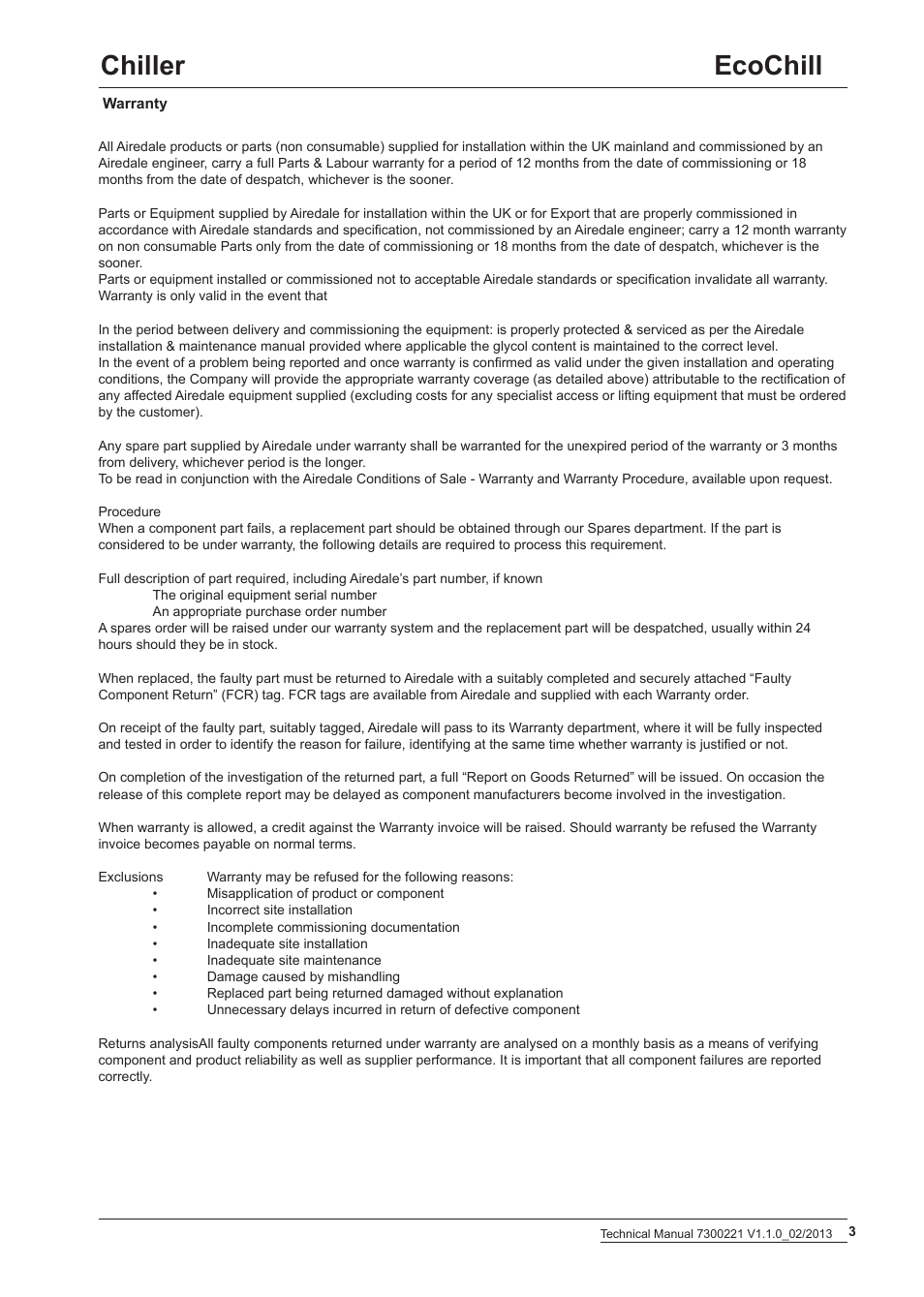 Ecochill chiller | Airedale EcoChill 6kW - 46kW User Manual | Page 3 / 52