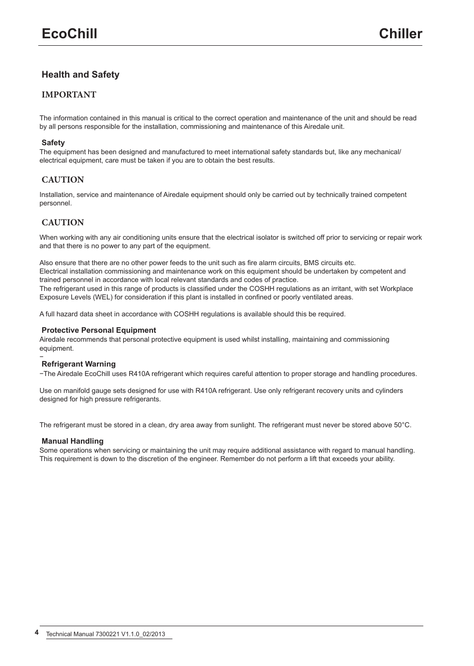 Ecochill chiller | Airedale EcoChill 6kW - 46kW User Manual | Page 4 / 52