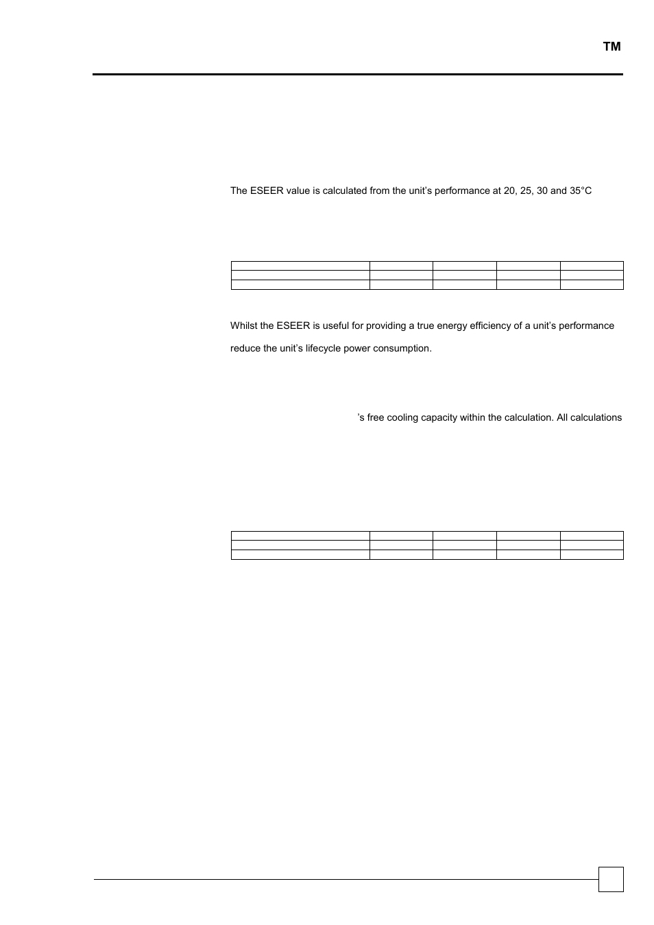 Performance data, Eseer calculations, Fseer calculations | Chillers logicool | Airedale LogiCool FreeCool 40kW User Manual | Page 19 / 40