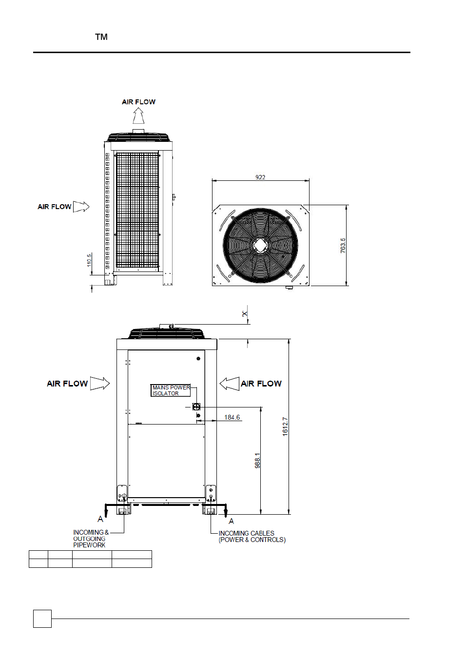 Dimensional data, Blucube ™ condensing unit | Airedale BluCube 10-48kW User Manual | Page 18 / 64