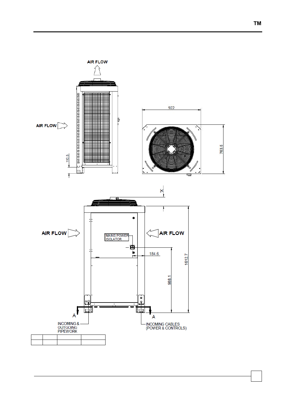 Dimensional data, Condensing units blucube | Airedale BluCube 10-48kW User Manual | Page 11 / 74