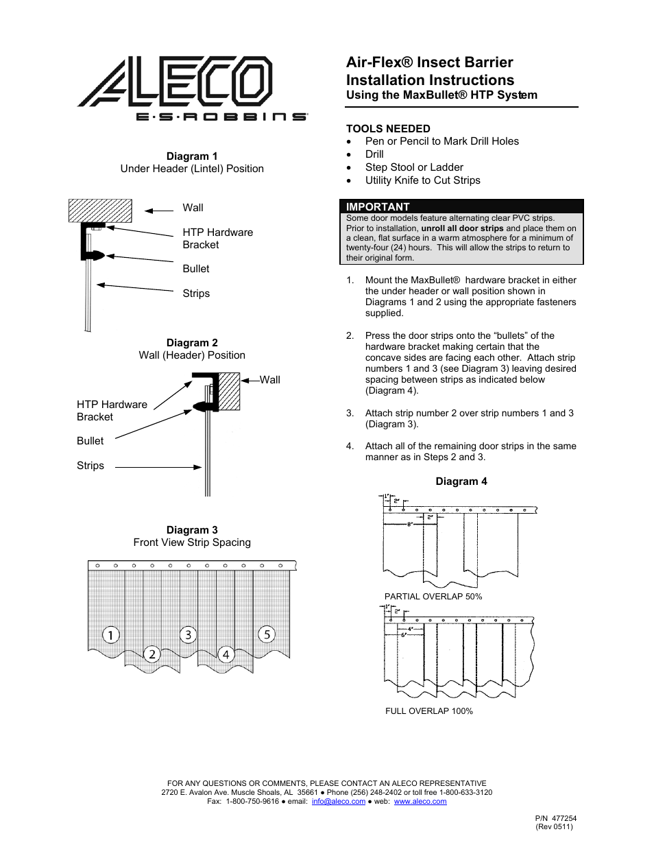 Aleco AirFlex Insect Barriers User Manual | 1 page