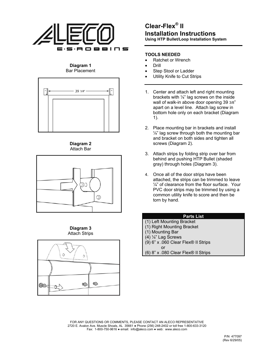 Aleco Clear-FlexII with Loop Strip Mounting System User Manual | 1 page