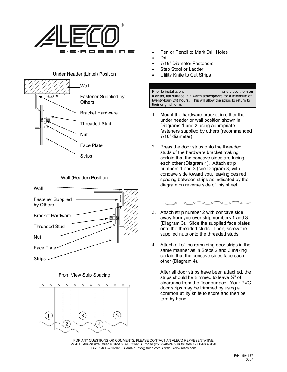 Aleco Clear-Flex II with Universal Mounting System User Manual | 2 pages