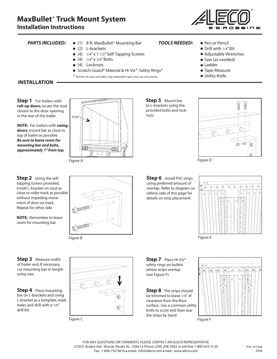 Aleco Clear-Flex II Truck Mounting System User Manual | 2 pages