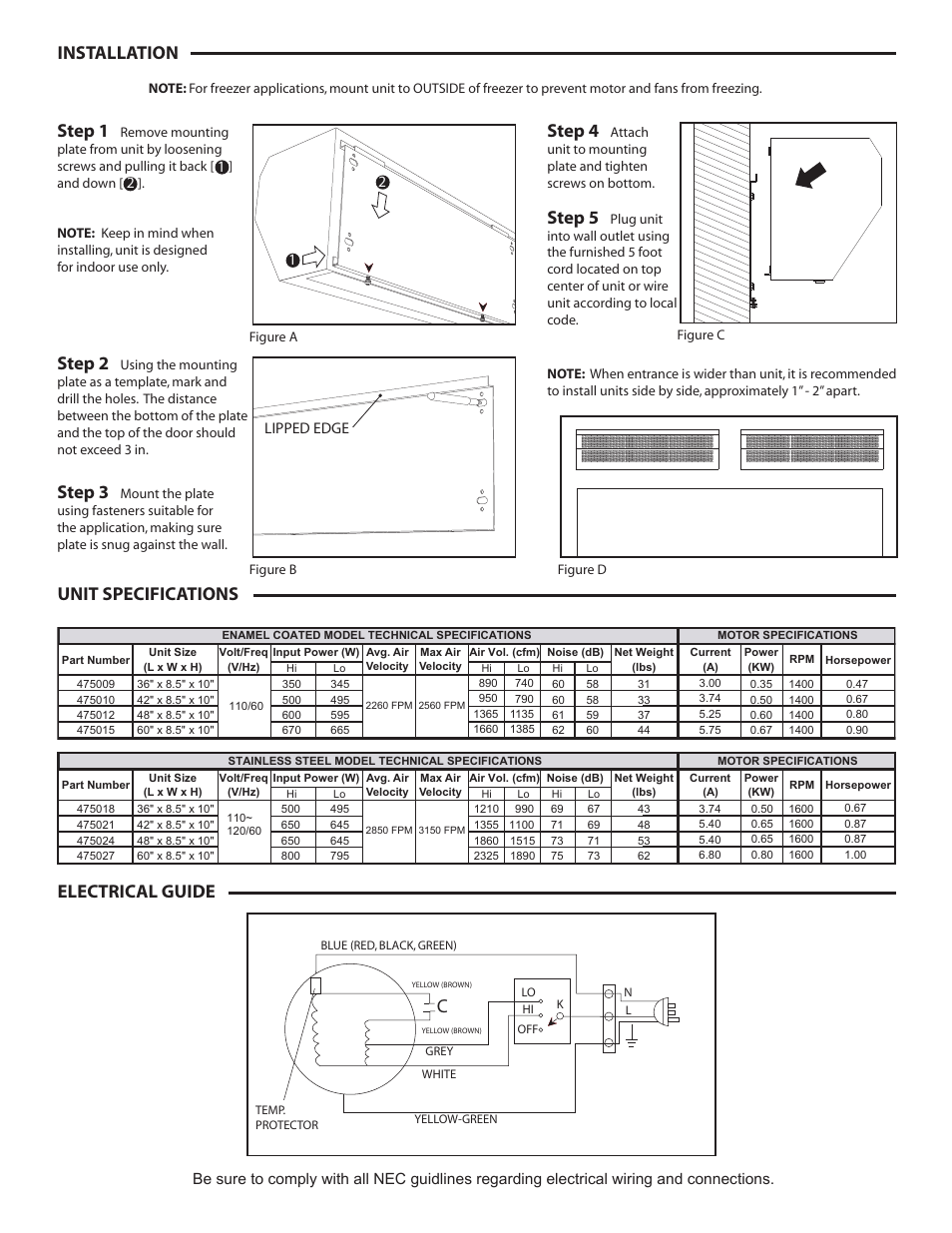 Air curtain installation2, Step 4, Step 5 | Step 2, Step 3 | Aleco Air Curtains User Manual | Page 2 / 2