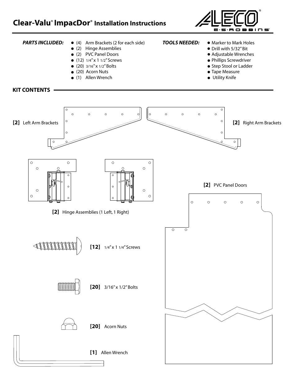 Aleco Clear-Valu User Manual | 4 pages