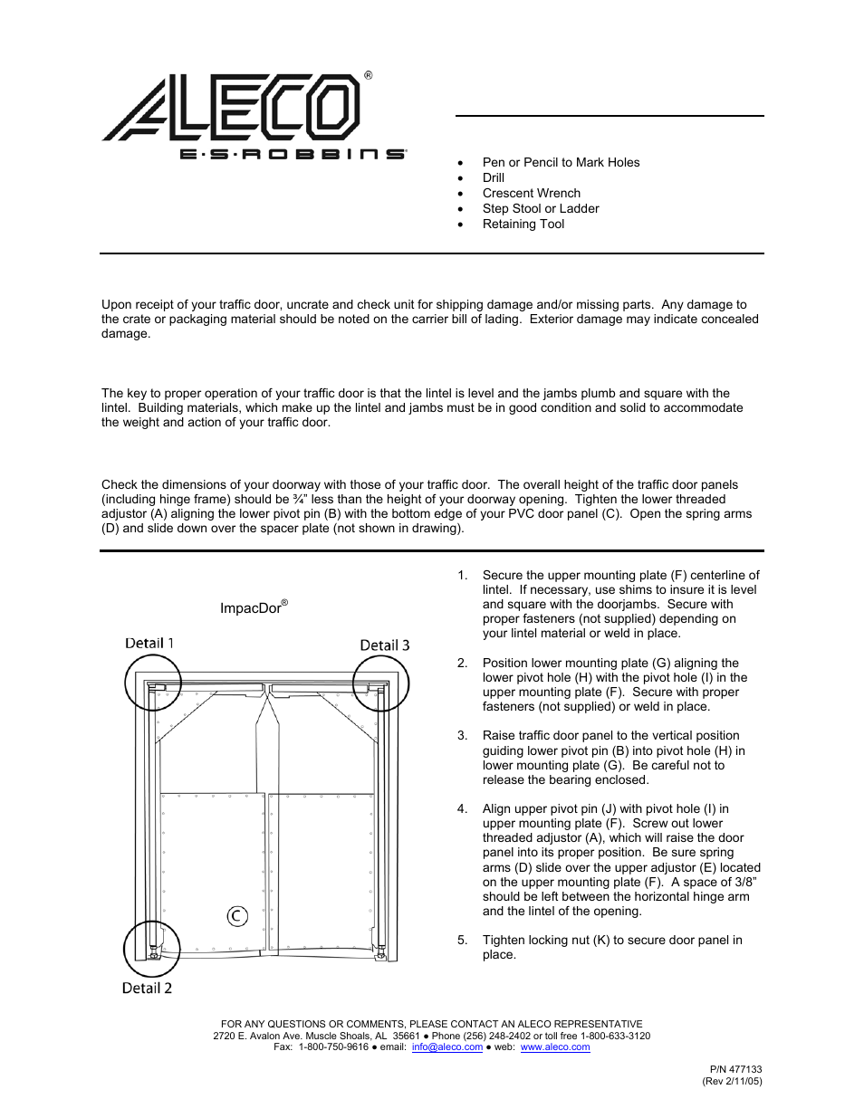 Aleco Magna/Supra User Manual | 2 pages