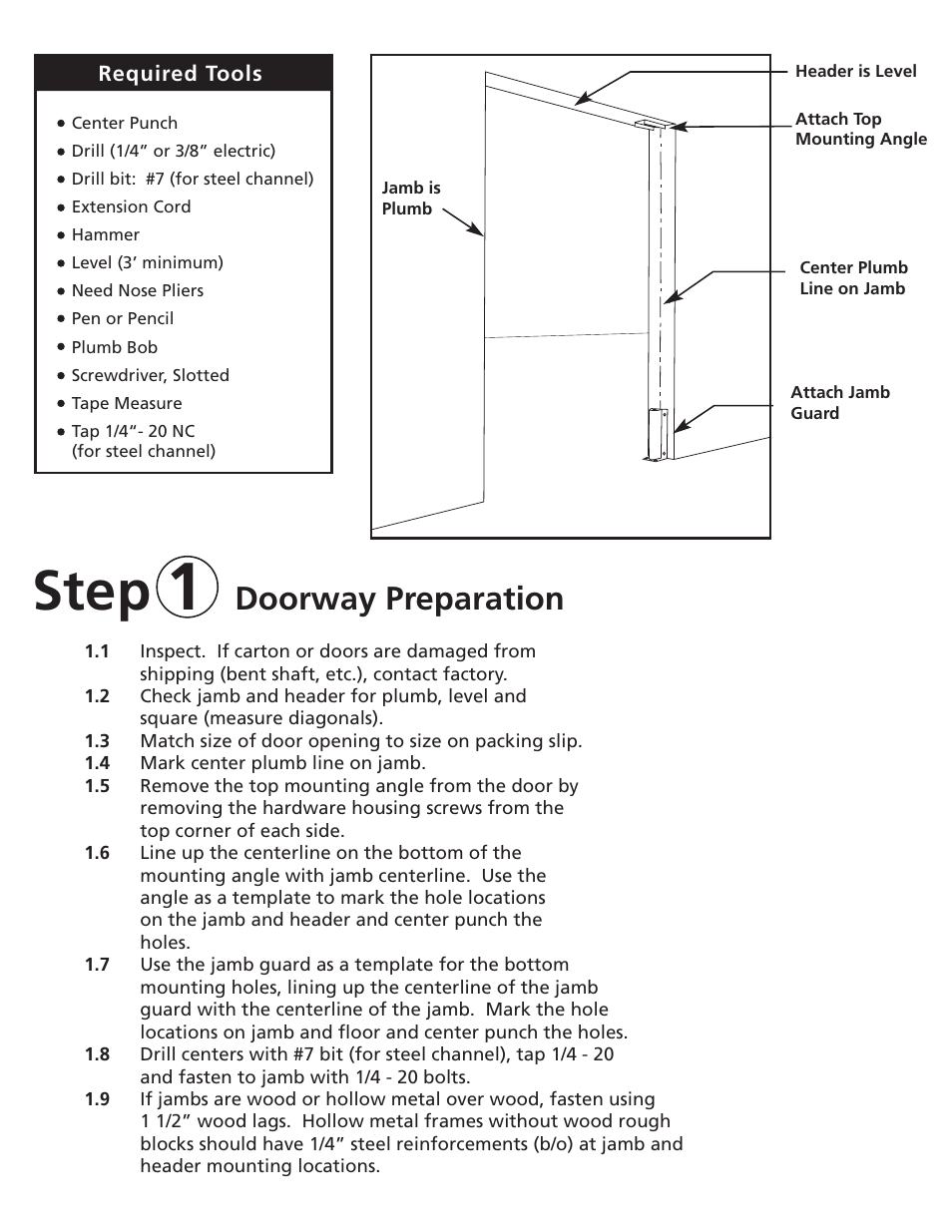 Step, Doorway preparation | Aleco RD-175 User Manual | Page 2 / 4