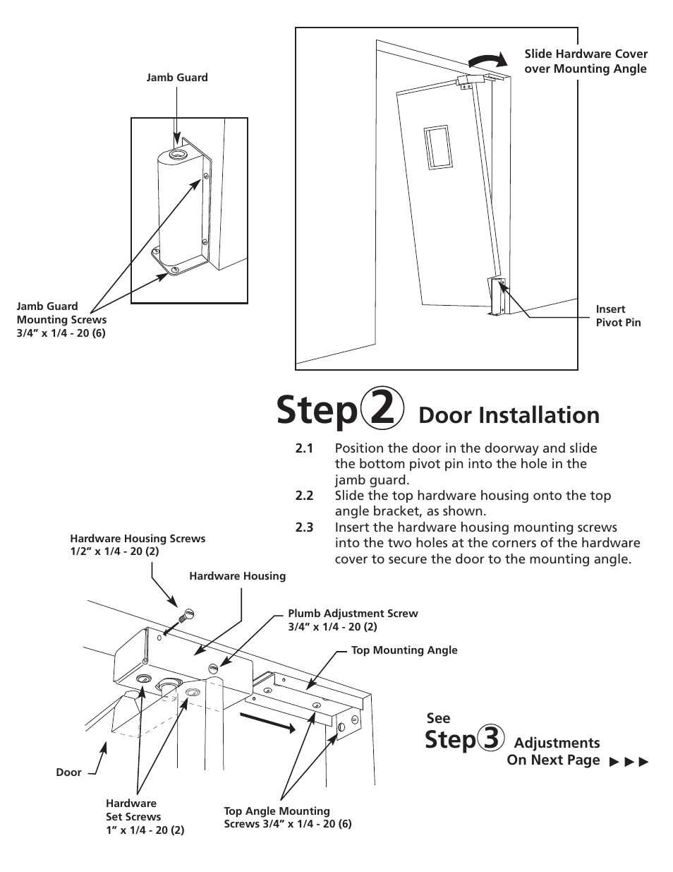 Step, Door installation | Aleco RD-175 User Manual | Page 3 / 4