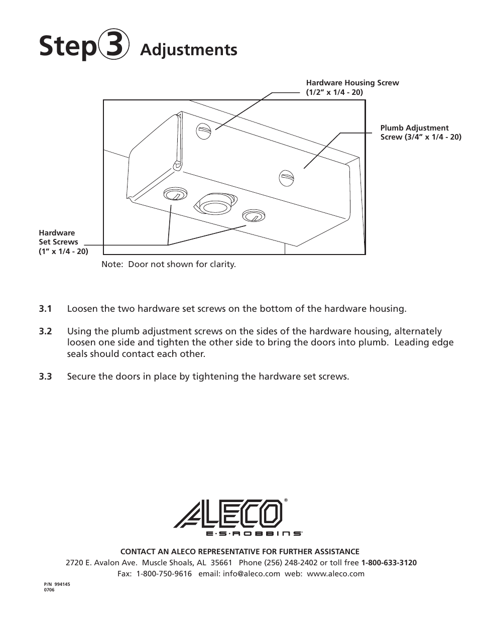 Step, Adjustments | Aleco RD-175 User Manual | Page 4 / 4