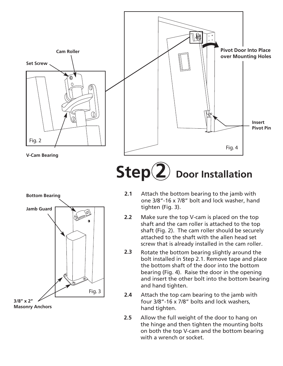 Neocor install instructions 2, Step, Door installation | Aleco NeoCor User Manual | Page 3 / 5