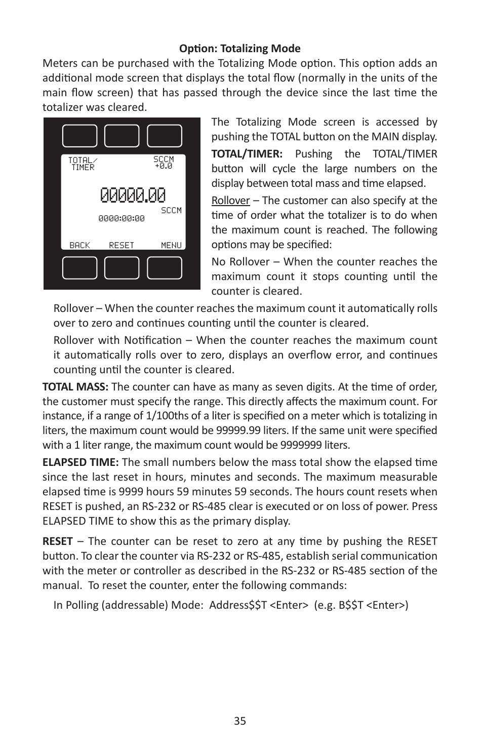 Alicat M Series Mass Flow Meter User Manual | Page 35 / 74