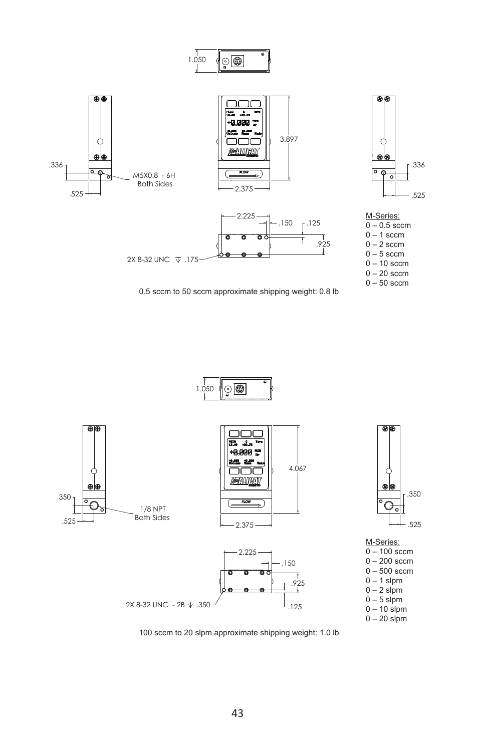 Alicat M Series Mass Flow Meter User Manual | Page 43 / 74