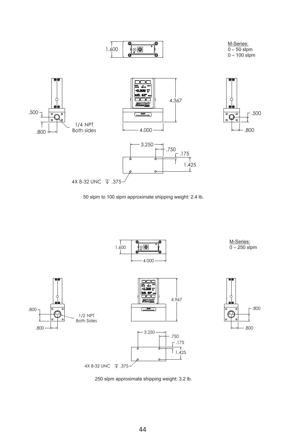Alicat M Series Mass Flow Meter User Manual | Page 44 / 74