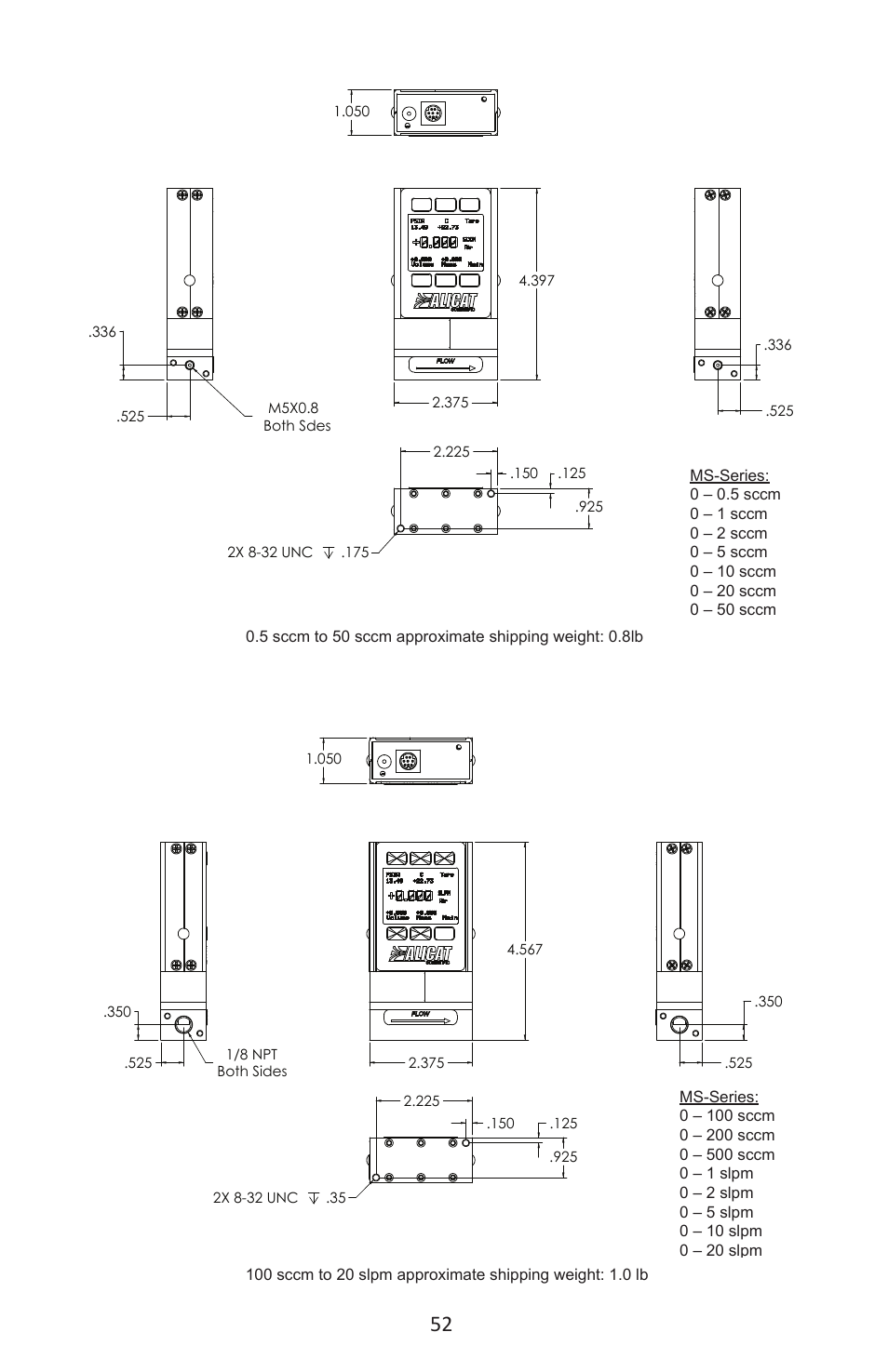 Alicat M Series Mass Flow Meter User Manual | Page 52 / 74