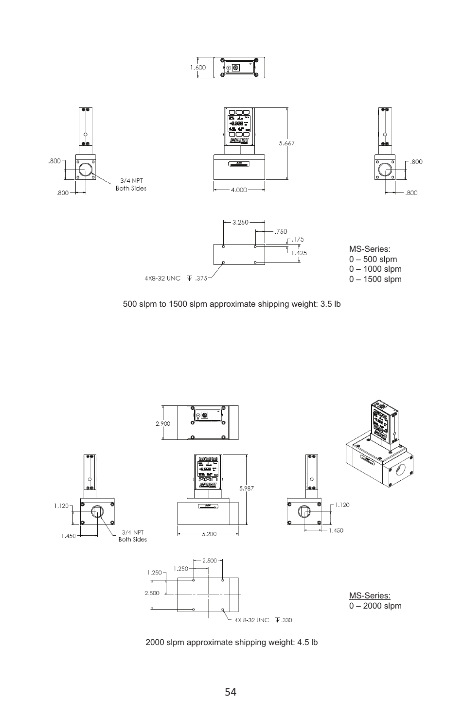 Alicat M Series Mass Flow Meter User Manual | Page 54 / 74