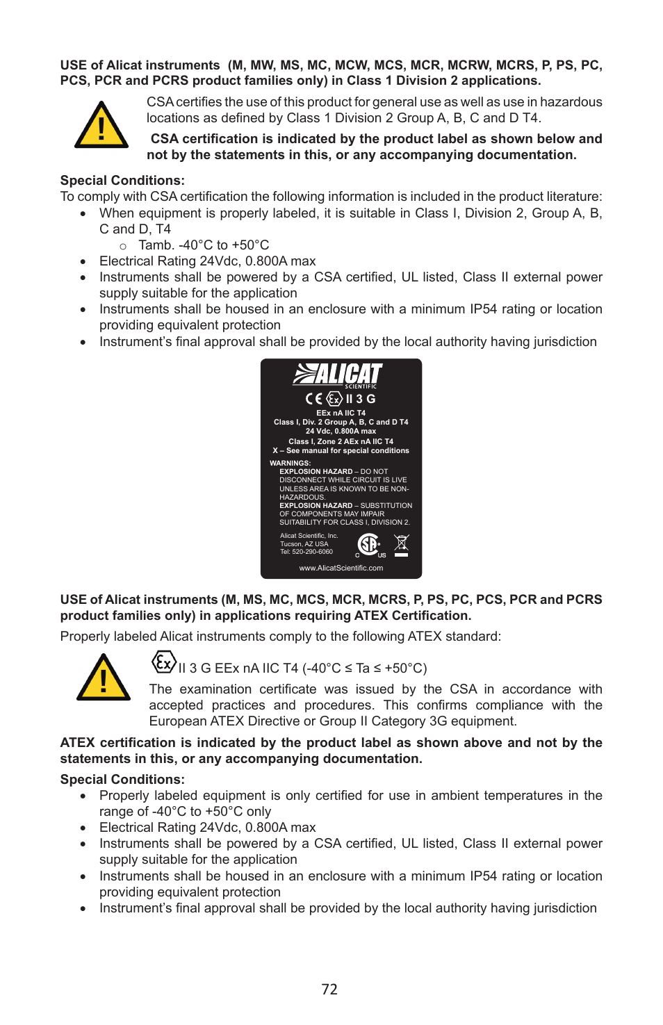 Alicat M Series Mass Flow Meter User Manual | Page 72 / 74