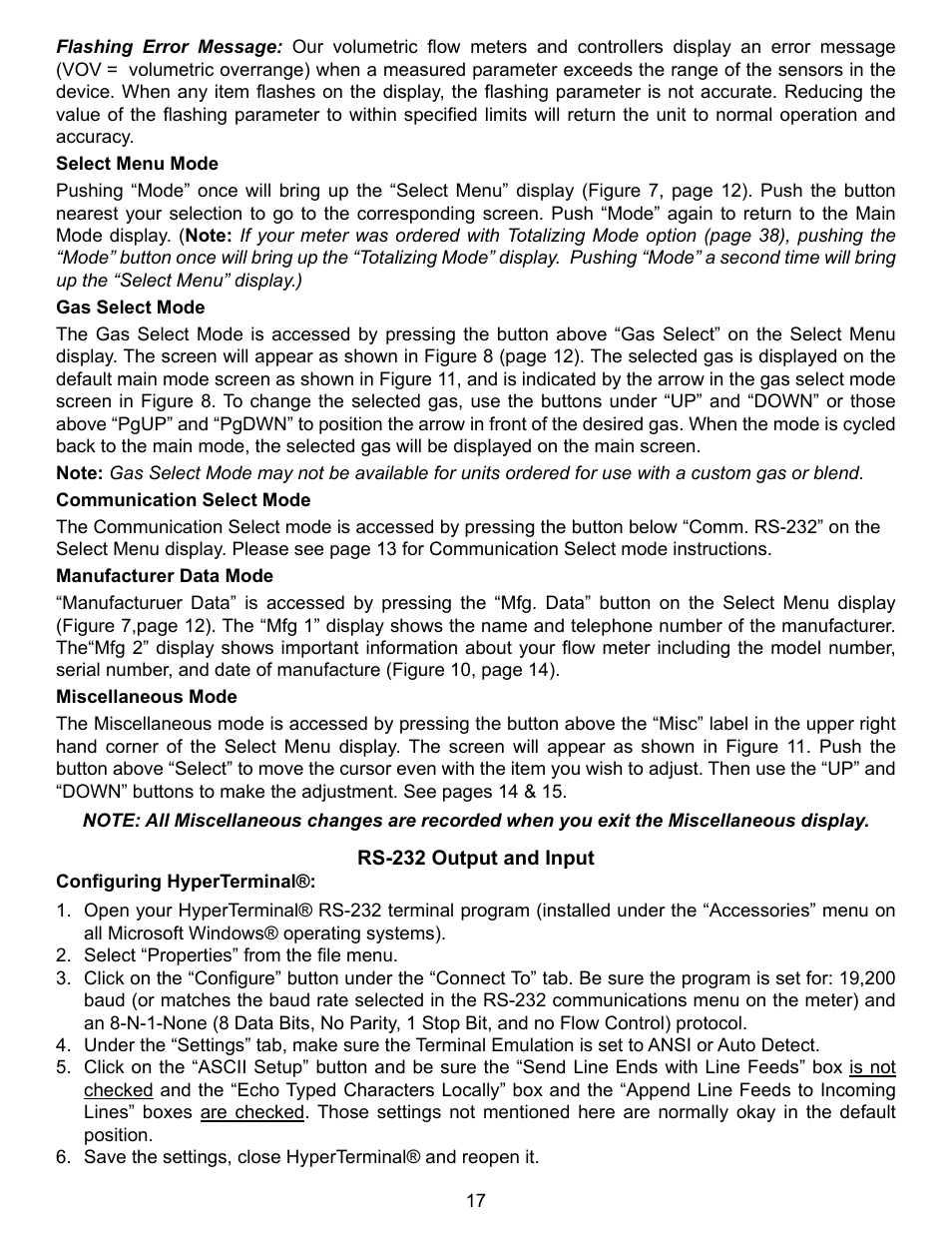 Alicat V Series Volumetric Flow Meter User Manual | Page 19 / 48