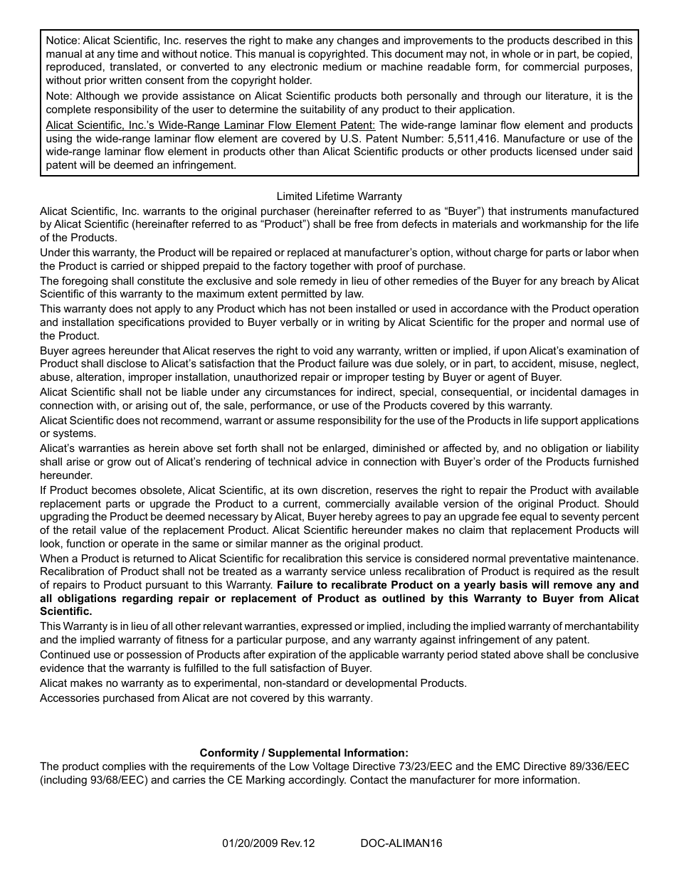 Alicat V Series Volumetric Flow Meter User Manual | Page 2 / 48
