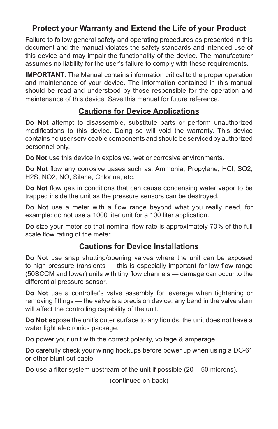 Alicat V Series Volumetric Flow Meter User Manual | Page 3 / 48