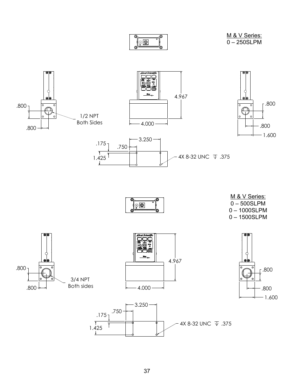 Alicat scientific, inc | Alicat V Series Volumetric Flow Meter User Manual | Page 39 / 48