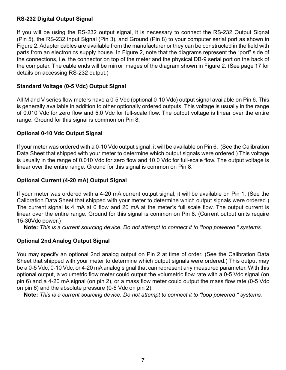 Alicat V Series Volumetric Flow Meter User Manual | Page 9 / 48