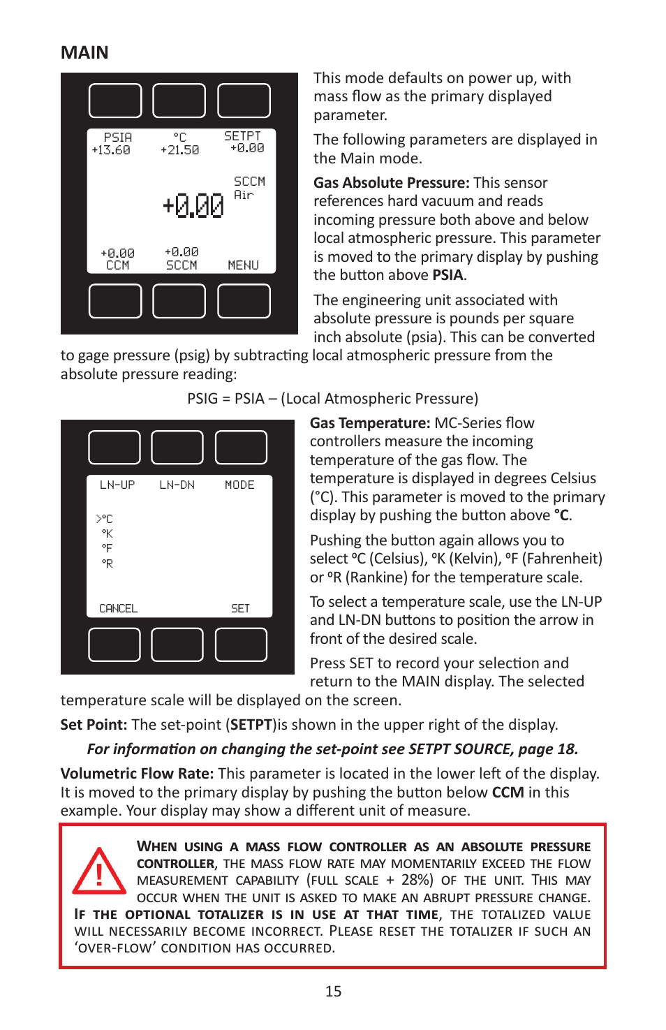 Main | Alicat MC Series Mass Flow Controller User Manual | Page 15 / 88