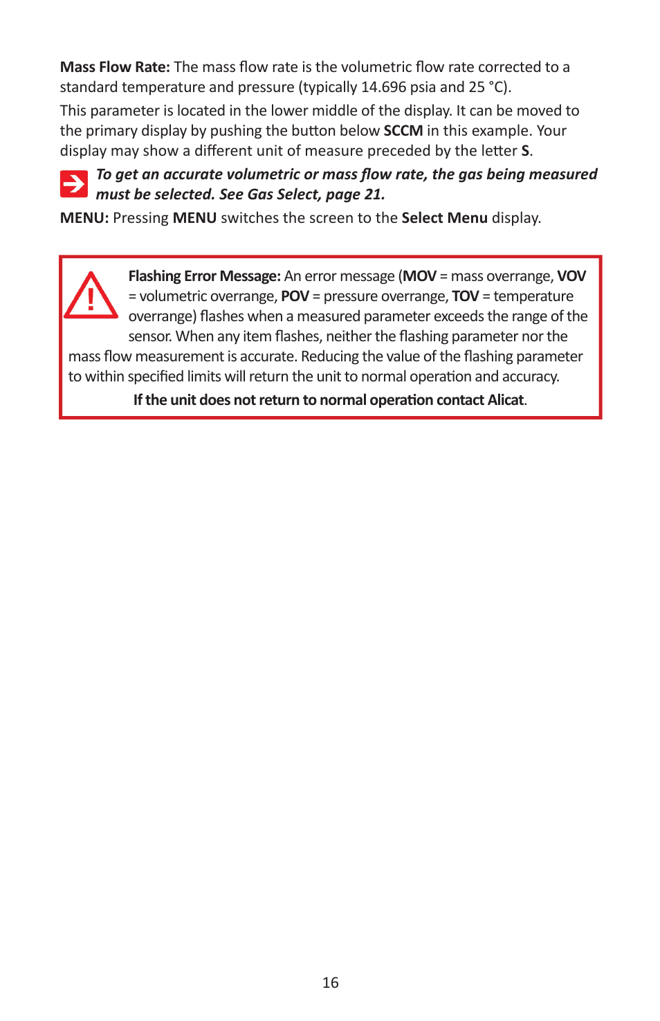 Alicat MC Series Mass Flow Controller User Manual | Page 16 / 88