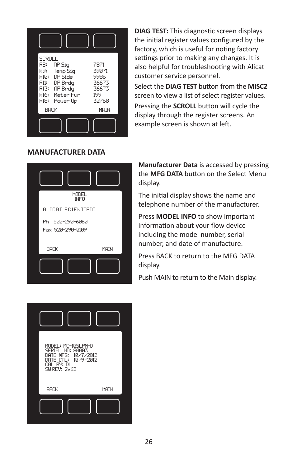 Manufacturer data | Alicat MC Series Mass Flow Controller User Manual | Page 26 / 88