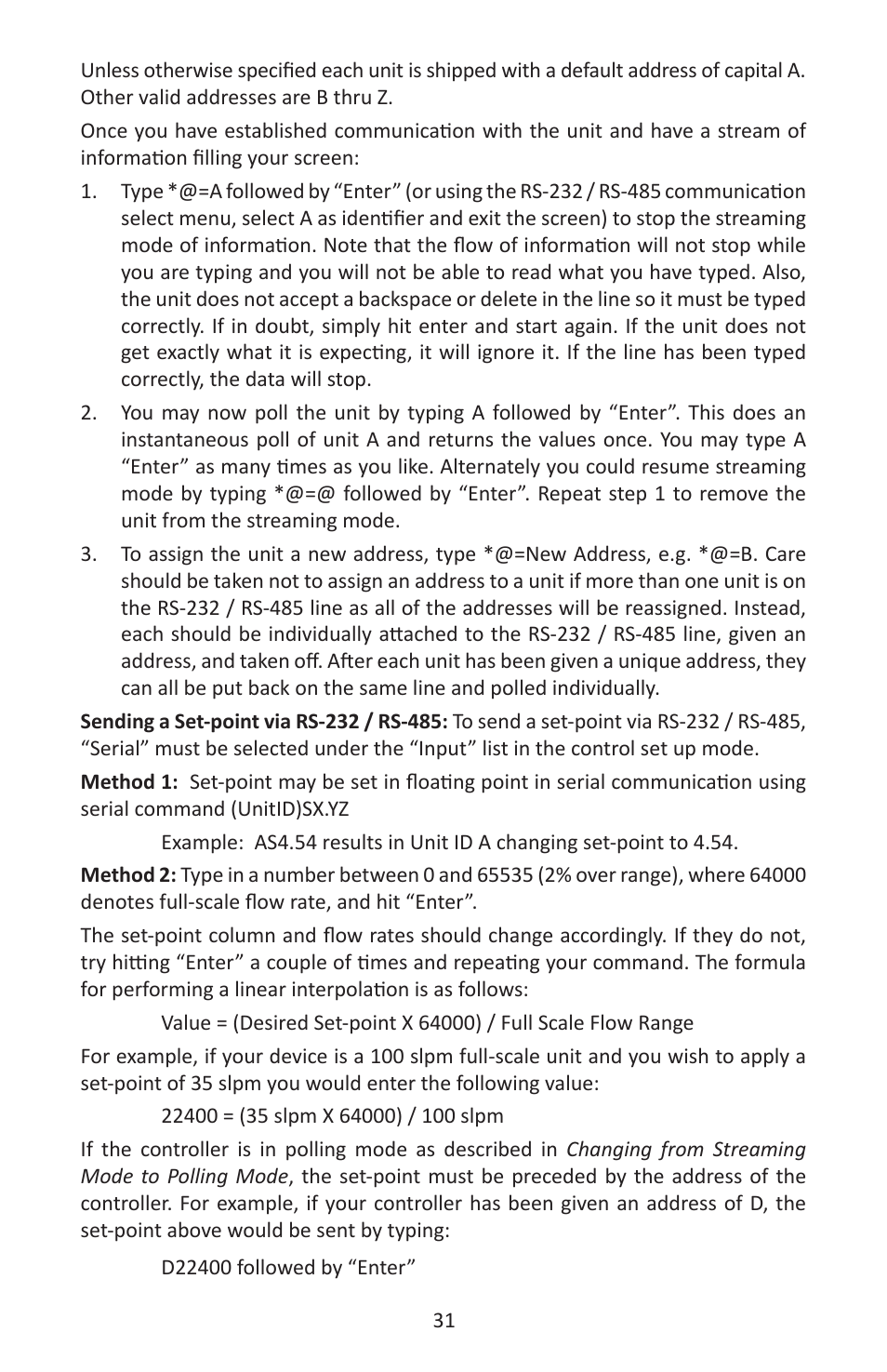 Alicat MC Series Mass Flow Controller User Manual | Page 31 / 88