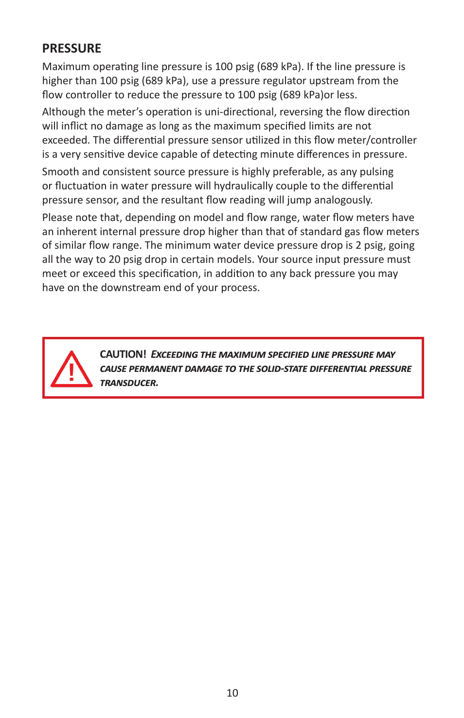 Pressure | Alicat LC Series Liquid Flow Controller User Manual | Page 10 / 72