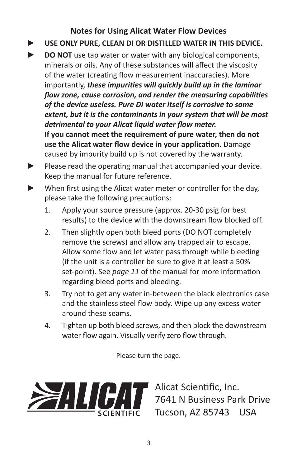 Alicat LC Series Liquid Flow Controller User Manual | Page 3 / 72