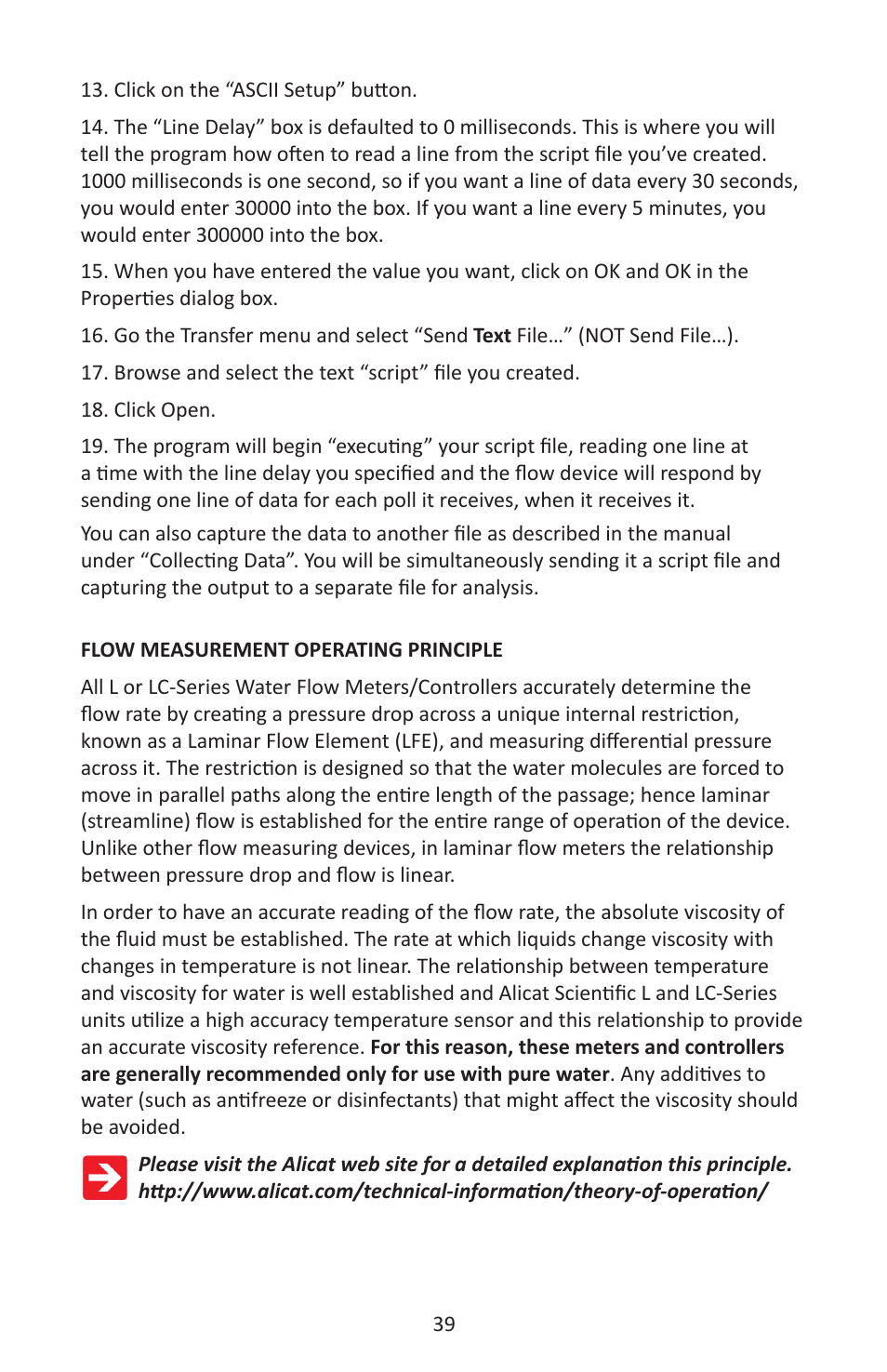 Alicat LC Series Liquid Flow Controller User Manual | Page 39 / 72
