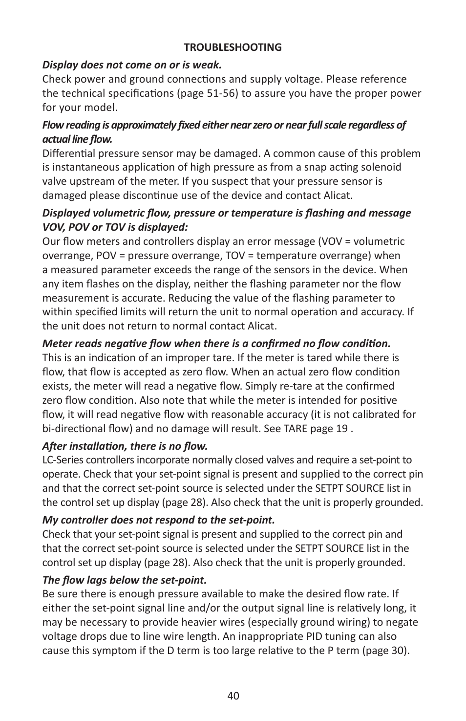Alicat LC Series Liquid Flow Controller User Manual | Page 40 / 72