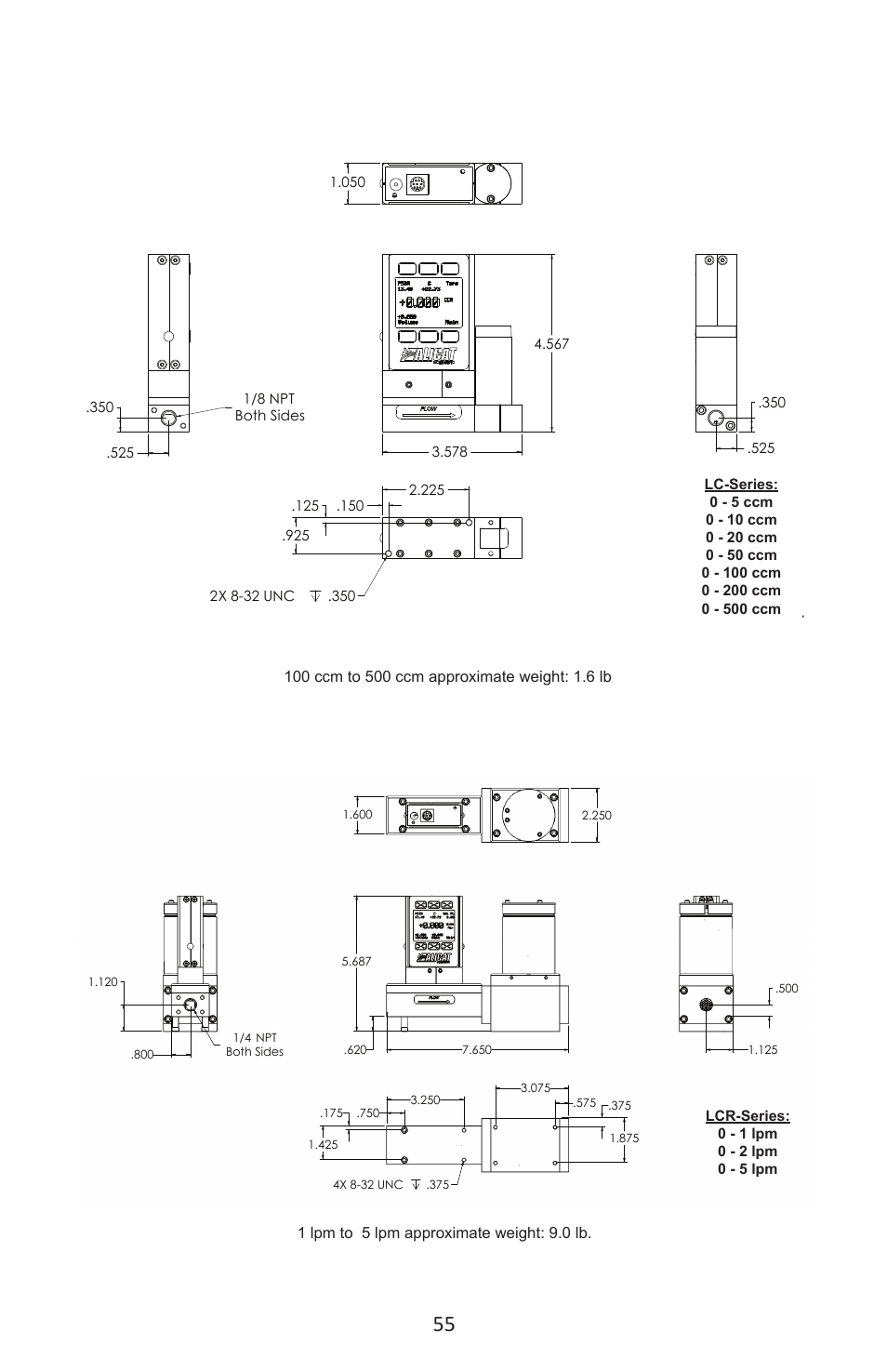 Alicat LC Series Liquid Flow Controller User Manual | Page 55 / 72