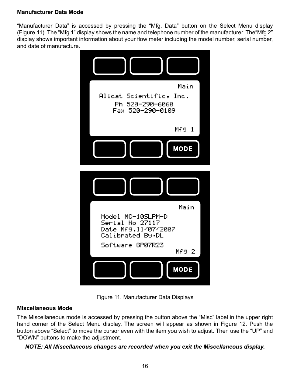 Alicat VC Series Volumetric Flow Controller User Manual | Page 16 / 50