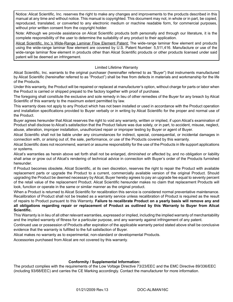 Alicat VC Series Volumetric Flow Controller User Manual | Page 2 / 50