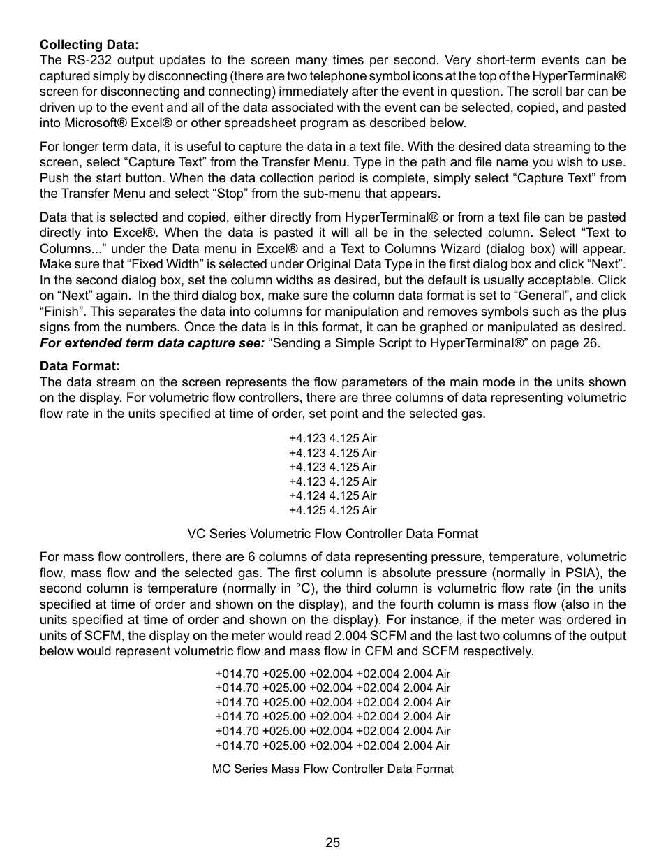 Alicat VC Series Volumetric Flow Controller User Manual | Page 25 / 50