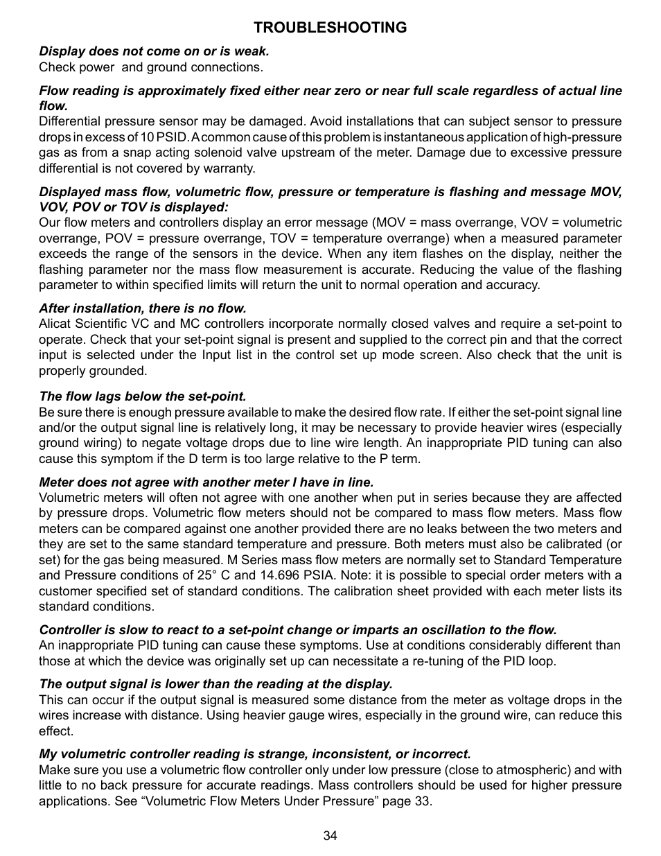 Alicat VC Series Volumetric Flow Controller User Manual | Page 34 / 50