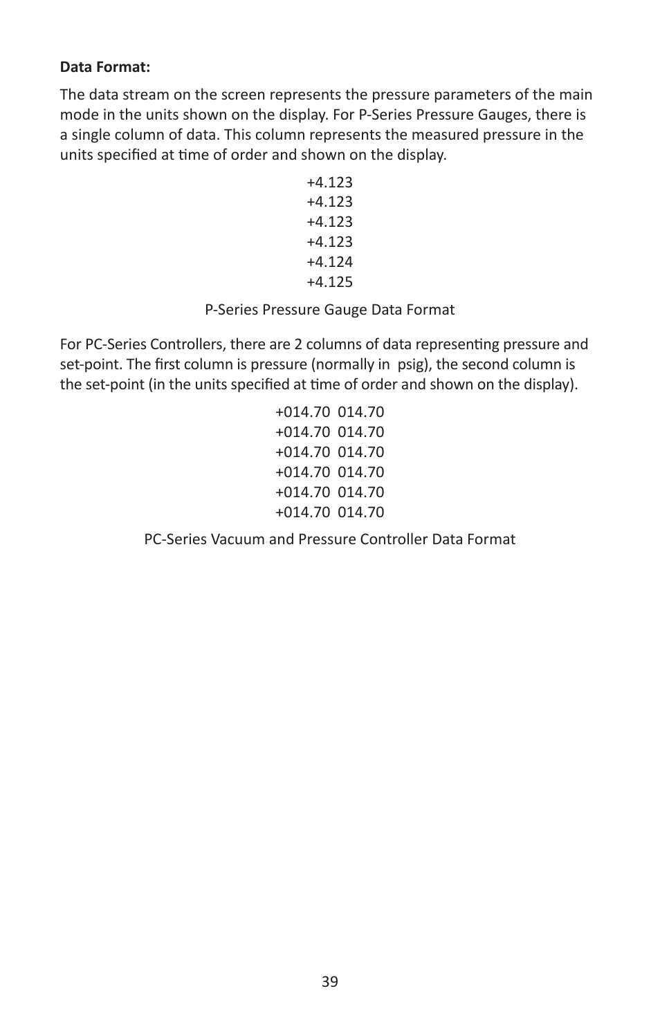 Alicat P Series Pressure Gauge User Manual | Page 39 / 88