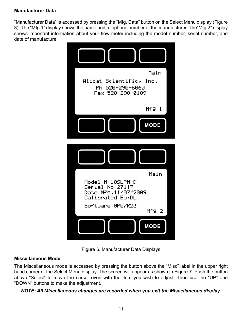 Alicat PCU Portable Calibration Unit User Manual | Page 11 / 27