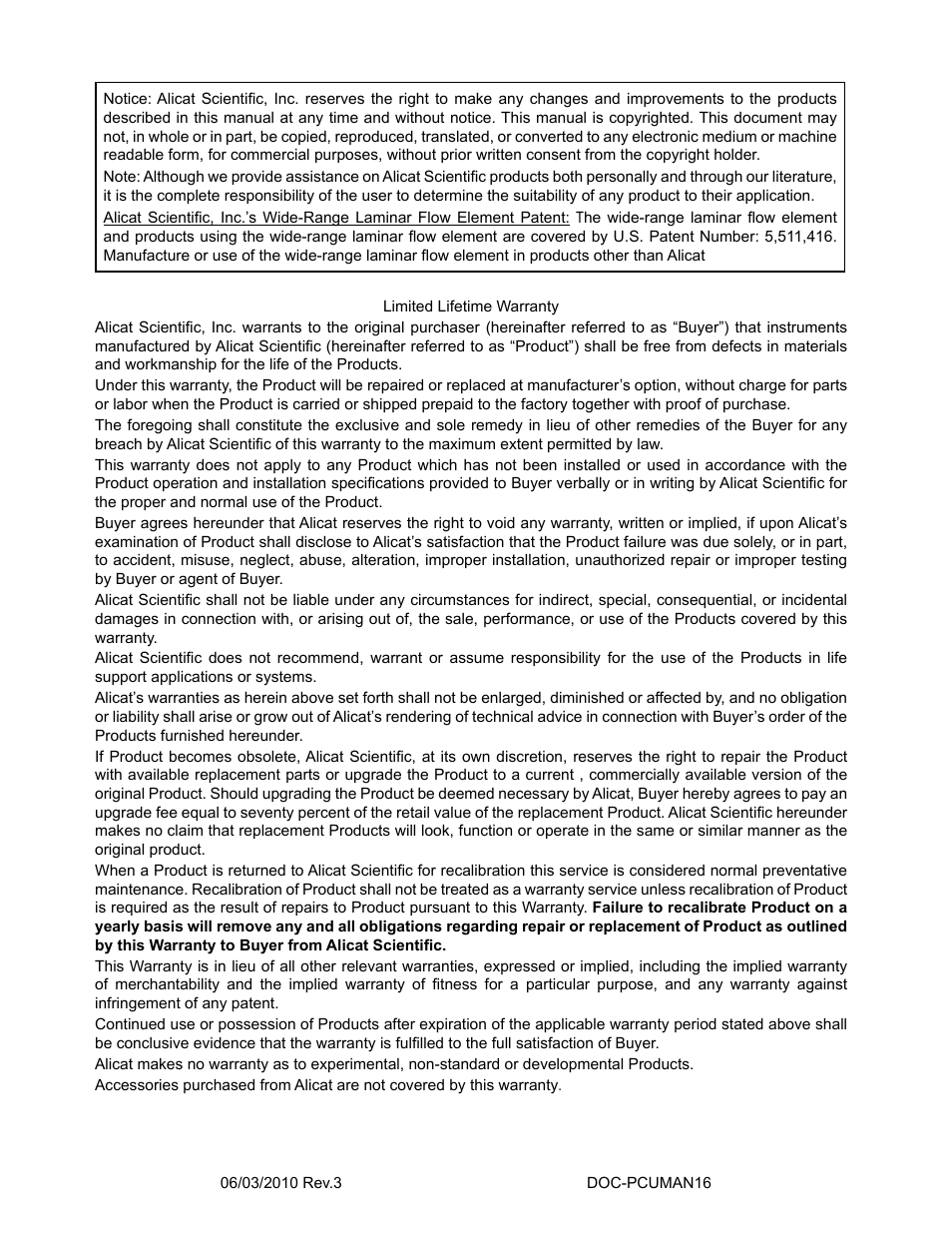 Alicat PCU Portable Calibration Unit User Manual | Page 2 / 27