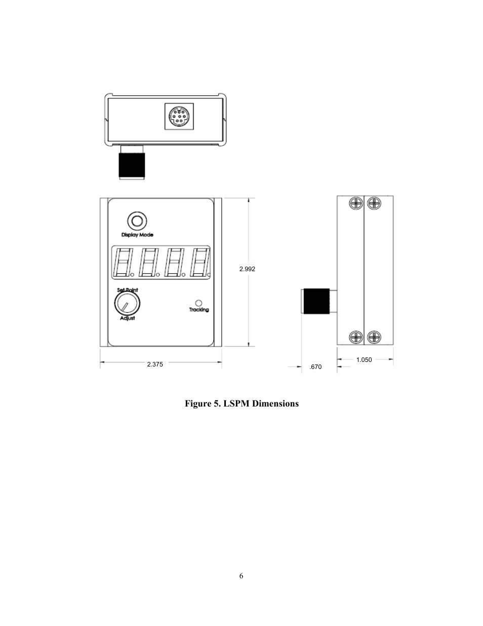 Figure 5. lspm dimensions | Alicat Local SetPoint Module User Manual | Page 8 / 8