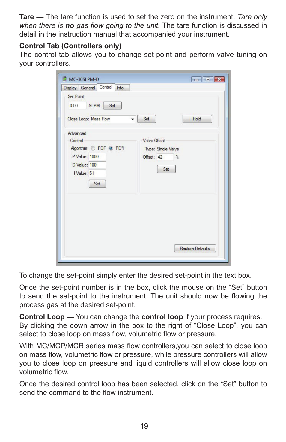 Alicat Flow Vision SC User Manual | Page 19 / 40