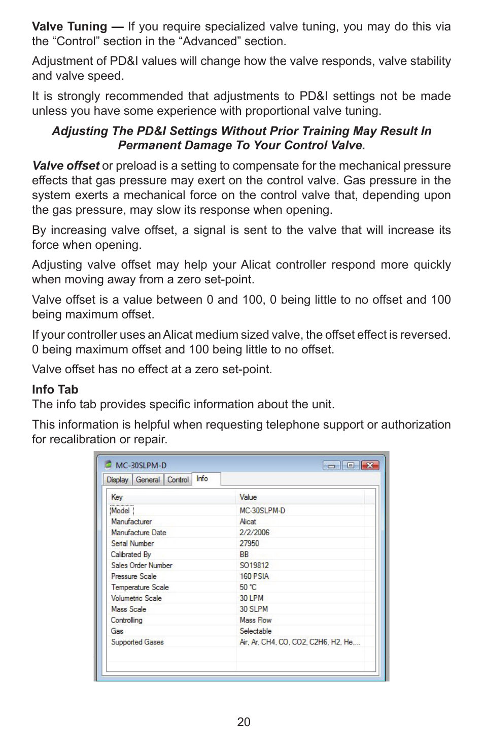 Alicat Flow Vision SC User Manual | Page 20 / 40