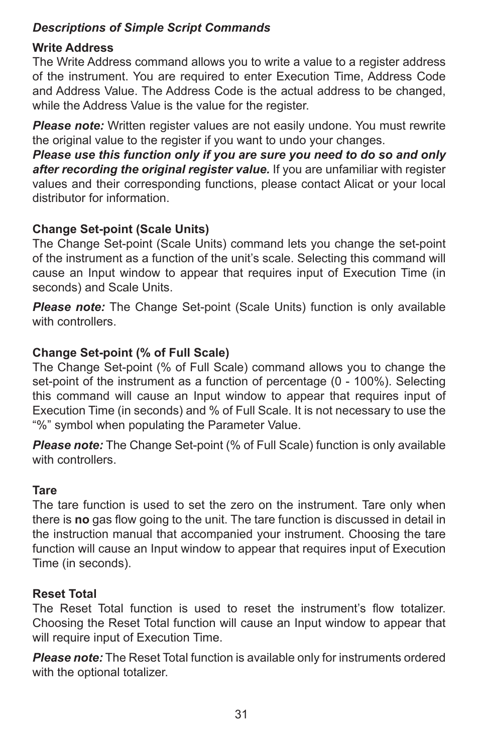 Alicat Flow Vision SC User Manual | Page 31 / 40